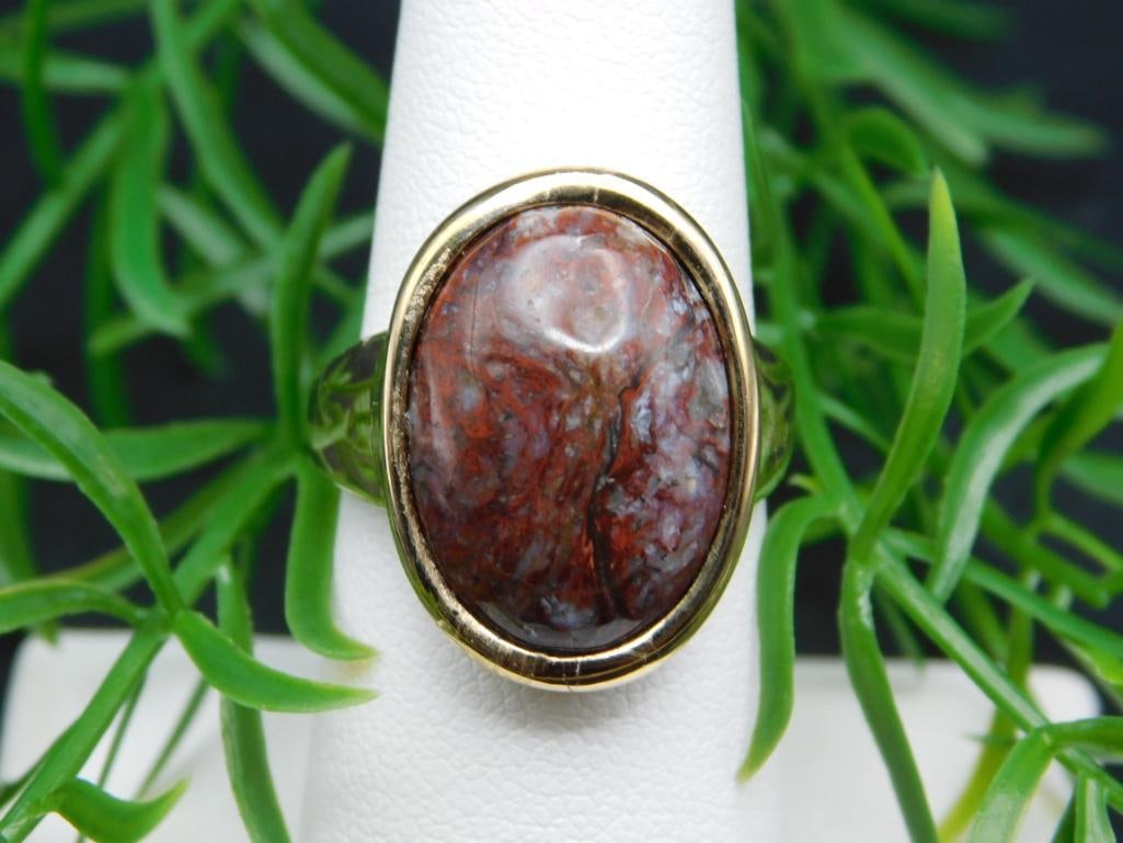 BRECCIATED JASPER RING ROCK STONE LAPIDARY SPECIMEN: BRECCIATED JASPER RING ROCK STONE LAPIDARY SPECIMEN