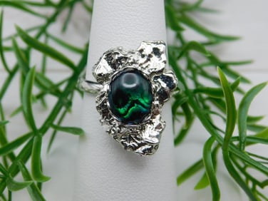 ABALONE STONE RING ROCK STONE LAPIDARY SPECIMEN