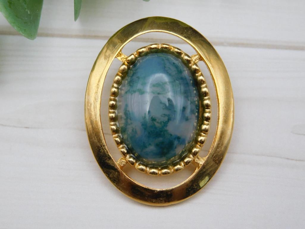 MOSS AGATE PENDANT ROCK STONE LAPIDARY SPECIMEN: MOSS AGATE PENDANT ROCK STONE LAPIDARY SPECIMEN