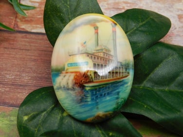 STEAM BOAT CABOCHON ROCK STONE LAPIDARY SPECIMEN