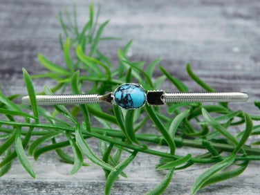 TURQUOISE METAL CUFF BRACELET ROCK STONE LAPIDARY SPECIMEN