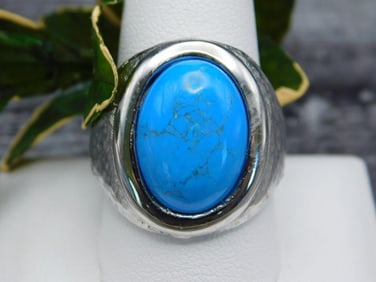 TURQUOISE RING ROCK STONE LAPIDARY SPECIMEN