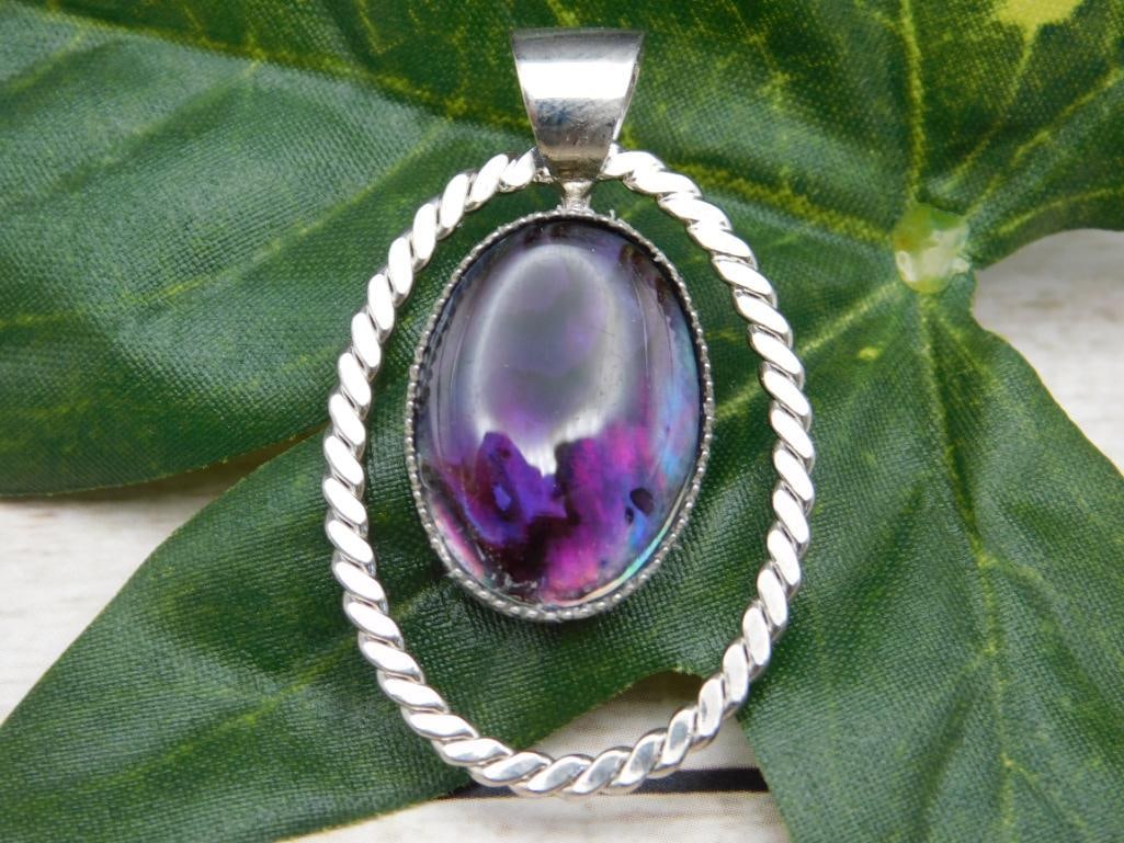 ABALONE STONE PENDANT ROCK STONE LAPIDARY SPECIMEN: ABALONE STONE PENDANT ROCK STONE LAPIDARY SPECIMEN