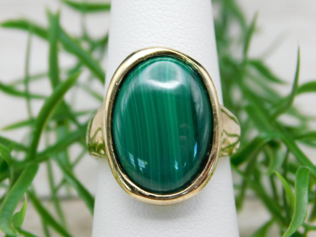 MALACHITE RING ROCK STONE LAPIDARY SPECIMEN: MALACHITE RING ROCK STONE LAPIDARY SPECIMEN