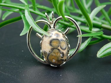 LEOPARD SKIN JASPER PENDANT ROCK STONE LAPIDARY SPECIMEN
