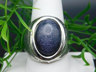 PURPLE GOLDSTONE RING ROCK STONE LAPIDARY SPECIMEN
