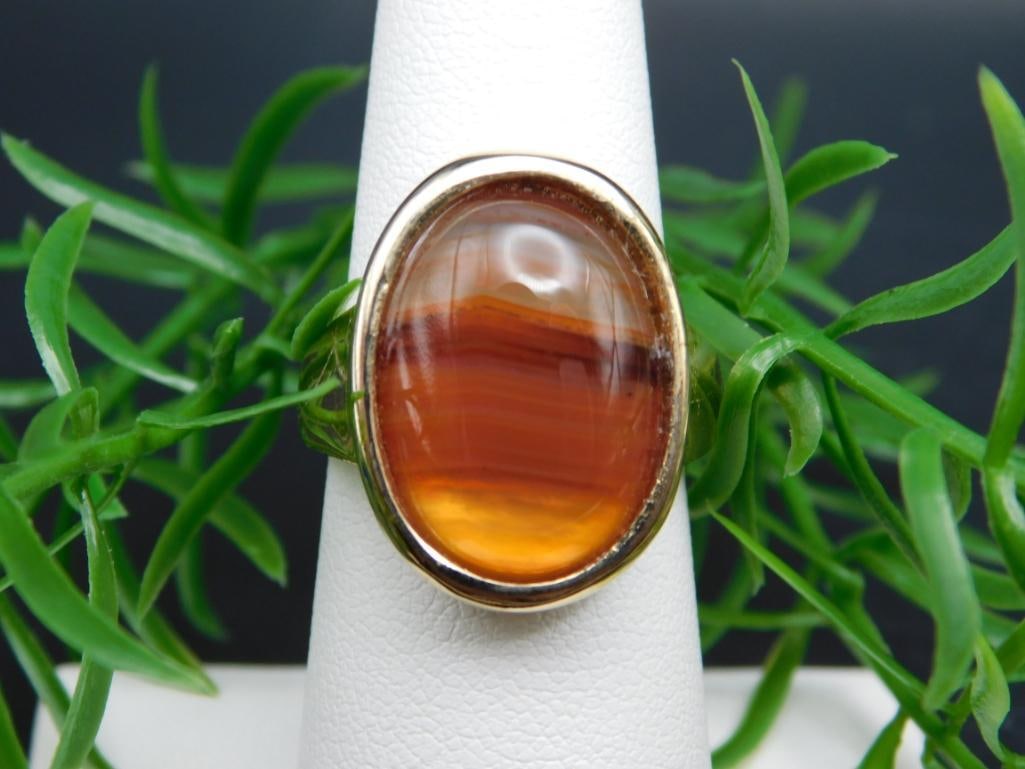 BANDED CARNELIAN RING ROCK STONE LAPIDARY SPECIMEN: BANDED CARNELIAN RING ROCK STONE LAPIDARY SPECIMEN