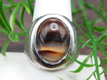 BANDED AGATE RING ROCK STONE LAPIDARY SPECIMEN