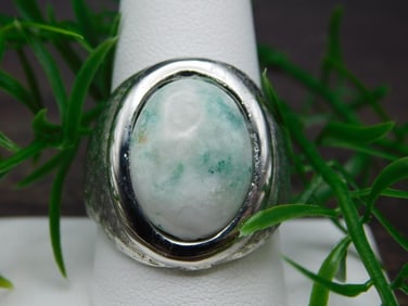 MOSS AGATE RING ROCK STONE LAPIDARY SPECIMEN