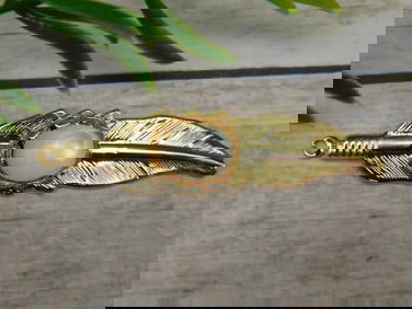 GENUINE STONE FEATHER PENDANT ROCK STONE LAPIDARY SPECIMEN