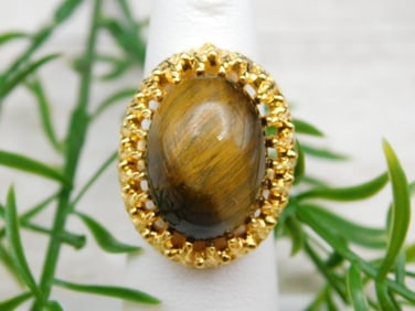 TIGERS EYE RING ROCK STONE LAPIDARY SPECIMEN