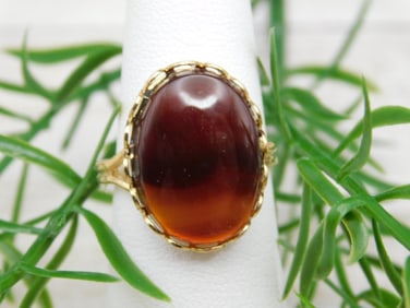 BANDED CARNELIAN RING ROCK STONE LAPIDARY SPECIMEN