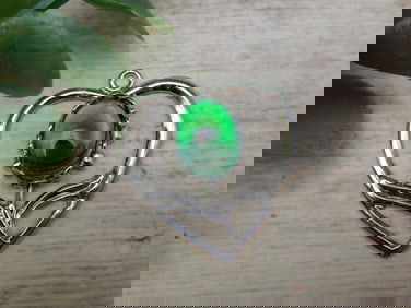 ABALONE STONE HEART PENDANT ROCK STONE LAPIDARY SPECIMEN