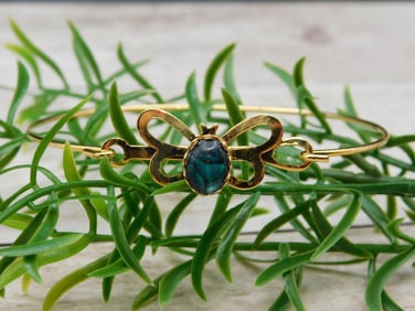 ABALONE STONE BUTTERFLY METAL CUFF BRACELET ROCK STONE LAPIDARY SPECIMEN
