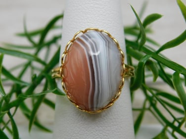BANDED AGATE RING ROCK STONE LAPIDARY SPECIMEN
