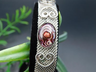 ABALONE STONE BRACELET ROCK STONE LAPIDARY SPECIMEN