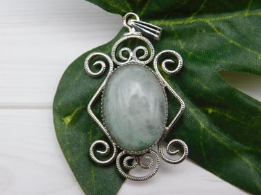 MOSS AGATE PENDANT ROCK STONE LAPIDARY SPECIMEN