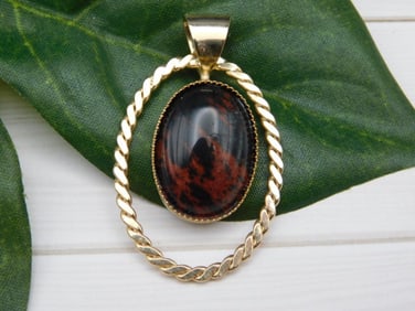 MAHOGANY OBSIDIAN PENDANT ROCK STONE LAPIDARY SPECIMEN