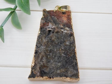 DRUZY QUARTZ PENDANT ROCK STONE LAPIDARY SPECIMEN