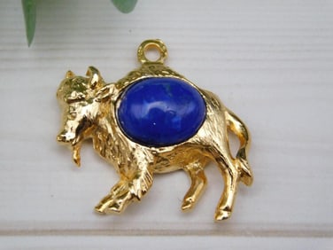 LAPIS BISON PENDANT ROCK STONE LAPIDARY SPECIMEN