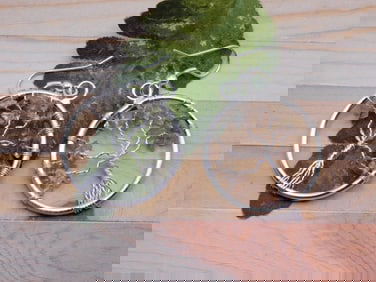 GENUINE STONE WIRE TREE EARRINGS ROCK STONE LAPIDARY SPECIMEN