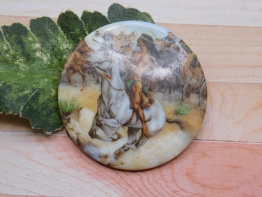 INDIAN CABOCHON ROCK STONE LAPIDARY SPECIMEN