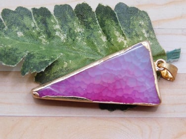 AGATE SLICE PENDANT ROCK STONE LAPIDARY SPECIMEN