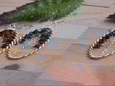 GENUINE STONE WIRE TREE EARRINGS ROCK STONE LAPIDARY SPECIMEN