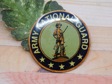 ARMY NATIONAL GUARD CABOCHON ROCK STONE LAPIDARY SPECIMEN