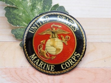 UNITED STATES MARINE CORPS CABOCHON ROCK STONE LAPIDARY SPECIMEN