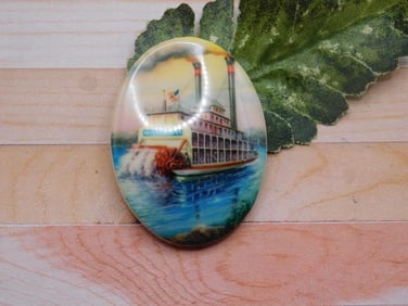 STEAM BOAT CABOCHON ROCK STONE LAPIDARY SPECIMEN
