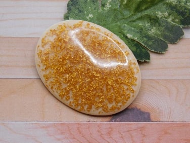 GOLD FLECKED CABOCHON ROCK STONE LAPIDARY SPECIMEN