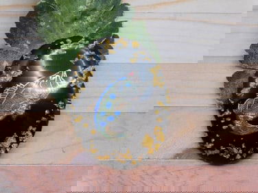 GOLD FLECKED BASS CABOCHON ROCK STONE LAPIDARY SPECIMEN