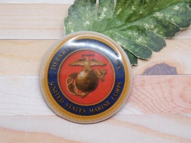UNITED STATES MARINE CORPS CABOCHON ROCK STONE LAPIDARY SPECIMEN