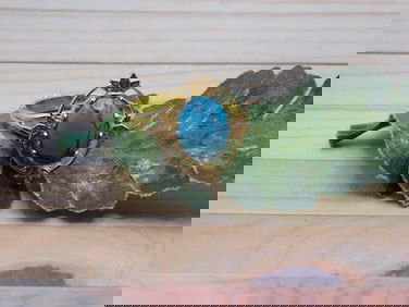 TURQUOISE RING ROCK STONE LAPIDARY SPECIMEN