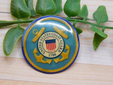UNITED STATES COAST GUARD CABOCHON ROCK STONE LAPIDARY SPECIMEN