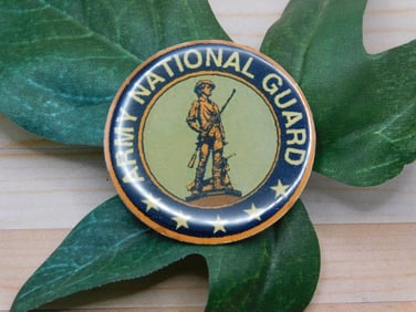 ARMY NATIONAL GUARD CABOCHON ROCK STONE LAPIDARY SPECIMEN