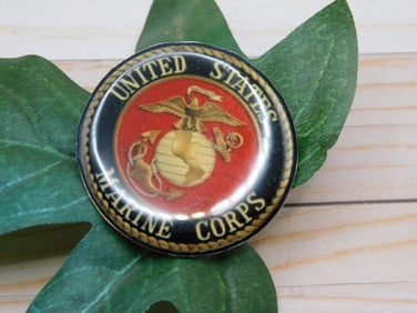 UNITED STATES MARINE CORPS CABOCHON ROCK STONE LAPIDARY SPECIMEN