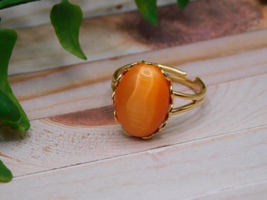 CATS EYE RING ROCK STONE LAPIDARY SPECIMEN