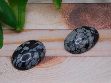 SNOWFLAKE OBSIDIAN CABOCHONS ROCK STONE LAPIDARY SPECIMEN