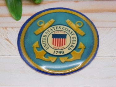 UNITED STATES COAST GUARD CABOCHON ROCK STONE LAPIDARY SPECIMEN