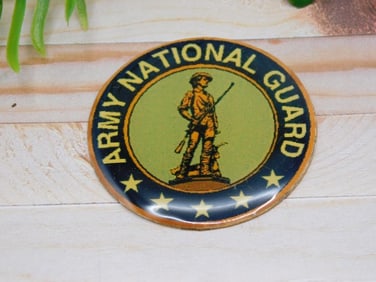 ARMY NATIONAL GUARD CABOCHON ROCK STONE LAPIDARY SPECIMEN