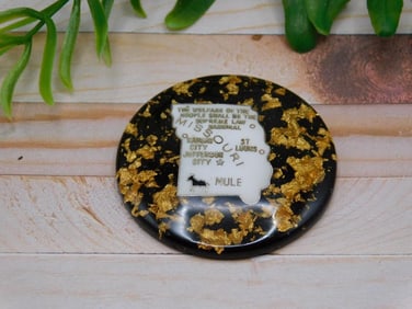 GOLD FLECKED MISSOURI CABOCHON ROCK STONE LAPIDARY SPECIMEN