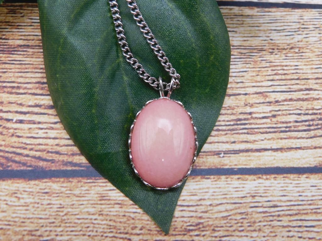 GENUINE STONE PENDANT ON CHAIN NECKLACE ROCK STONE LAPIDARY SPECIMEN: GENUINE STONE PENDANT ON CHAIN NECKLACE ROCK STONE LAPIDARY SPECIMEN