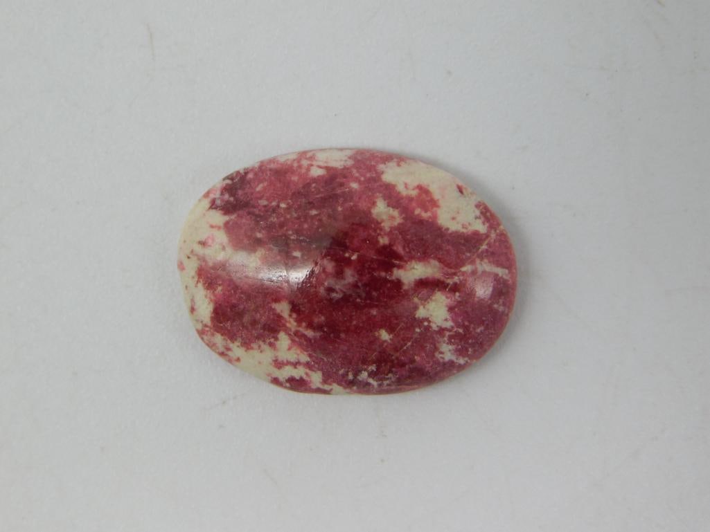 THULITE CABOCHON ROCK STONE LAPIDARY SPECIMEN (1 of 2)