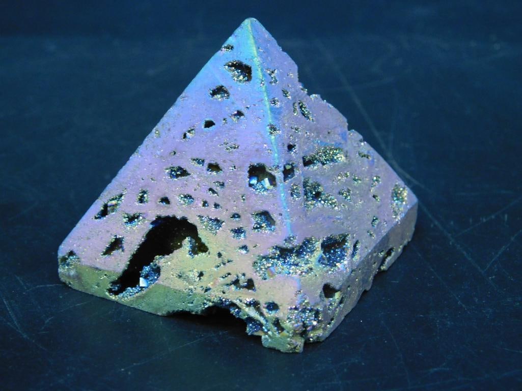 DRUZY TITANIUM PYRAMID ROCK STONE LAPIDARY SPECIMEN: DRUZY TITANIUM PYRAMID ROCK STONE LAPIDARY SPECIMEN