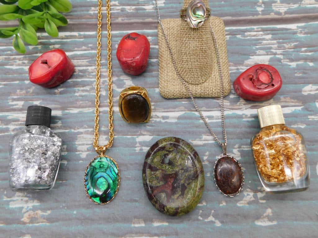 MIXED LOT ROCK STONE LAPIDARY SPECIMEN: MIXED LOT ROCK STONE LAPIDARY SPECIMEN