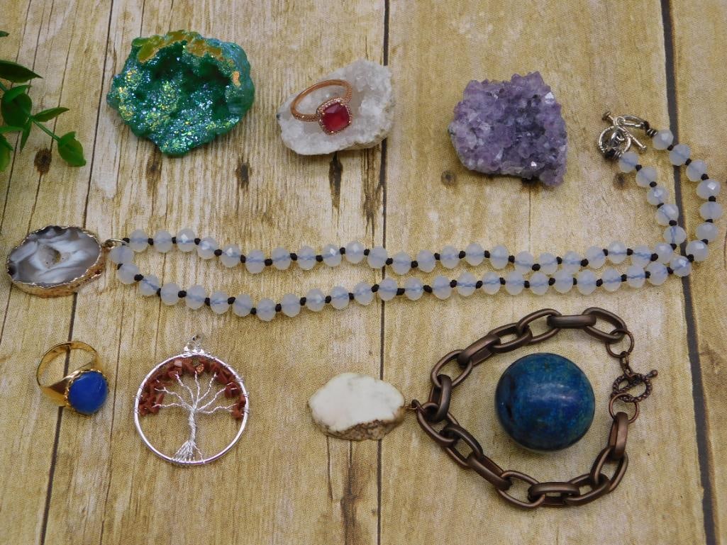 MIXED JEWELRY LOT ROCK STONE LAPIDARY SPECIMEN (1 of 2)