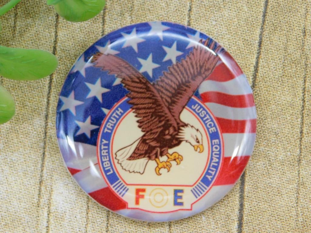 FOE CABOCHON MEDALLION VINTAGE ANTIQUE: FOE CABOCHON MEDALLION VINTAGE ANTIQUE