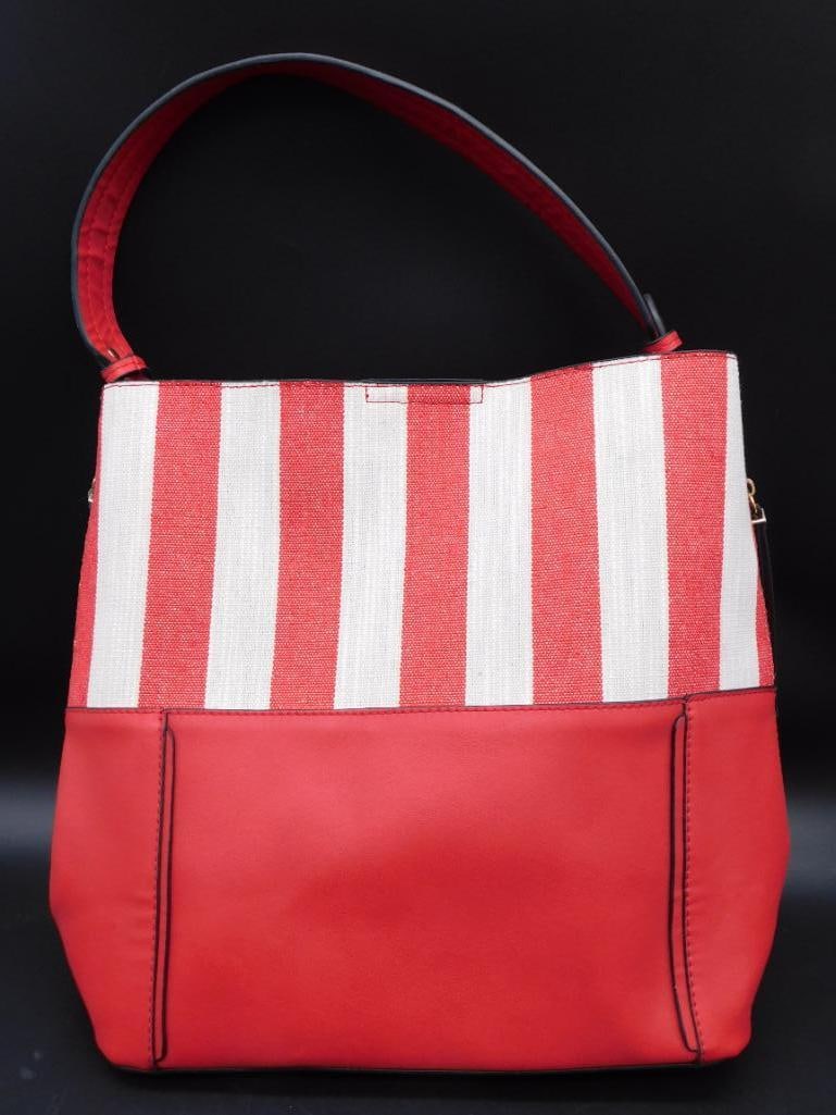 RED AND WHITE HANDBAG PURSE VINTAGE ANTIQUE (1 of 4)
